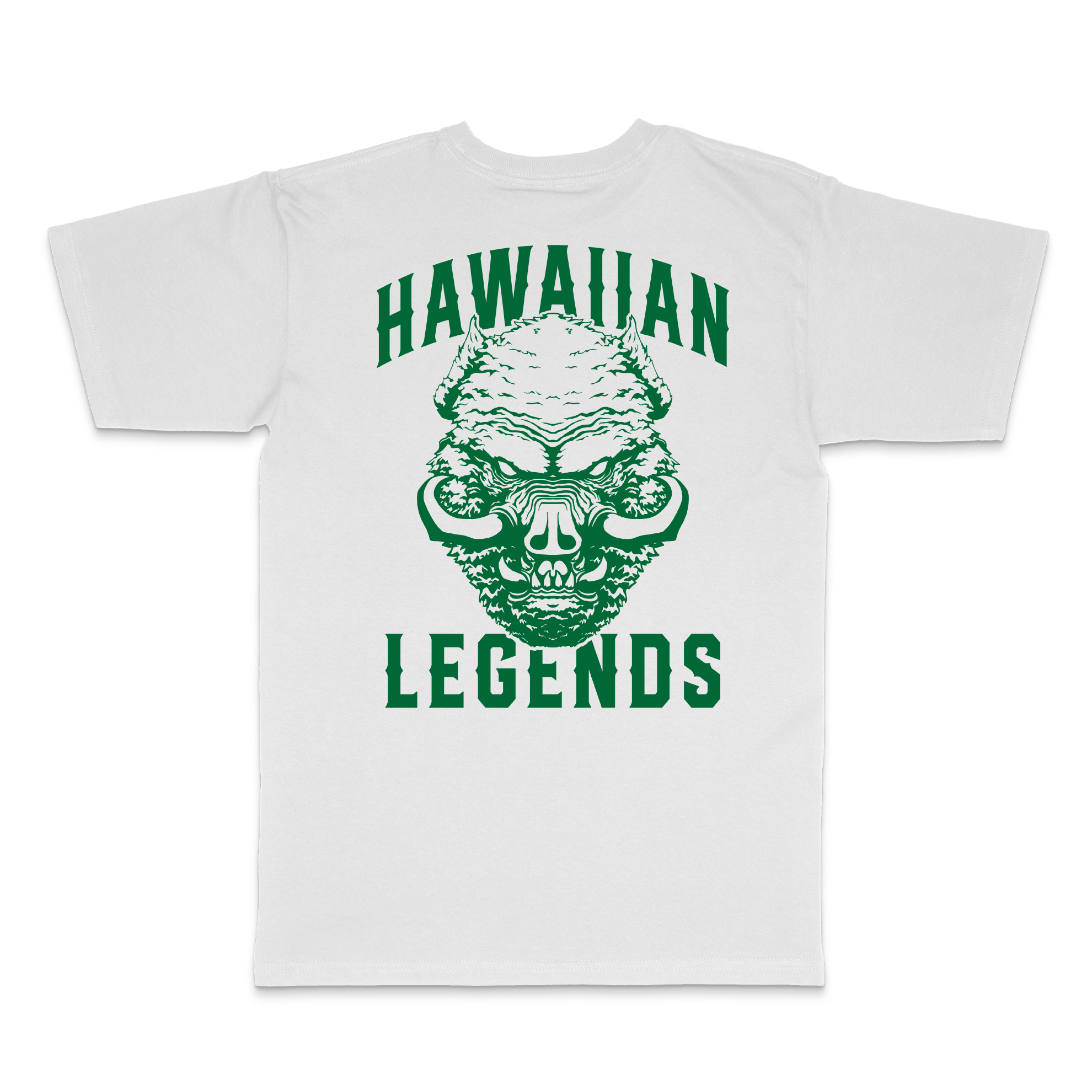 GREEN KAMAPUA'A TEE - WHITE – Red Rooster Designs