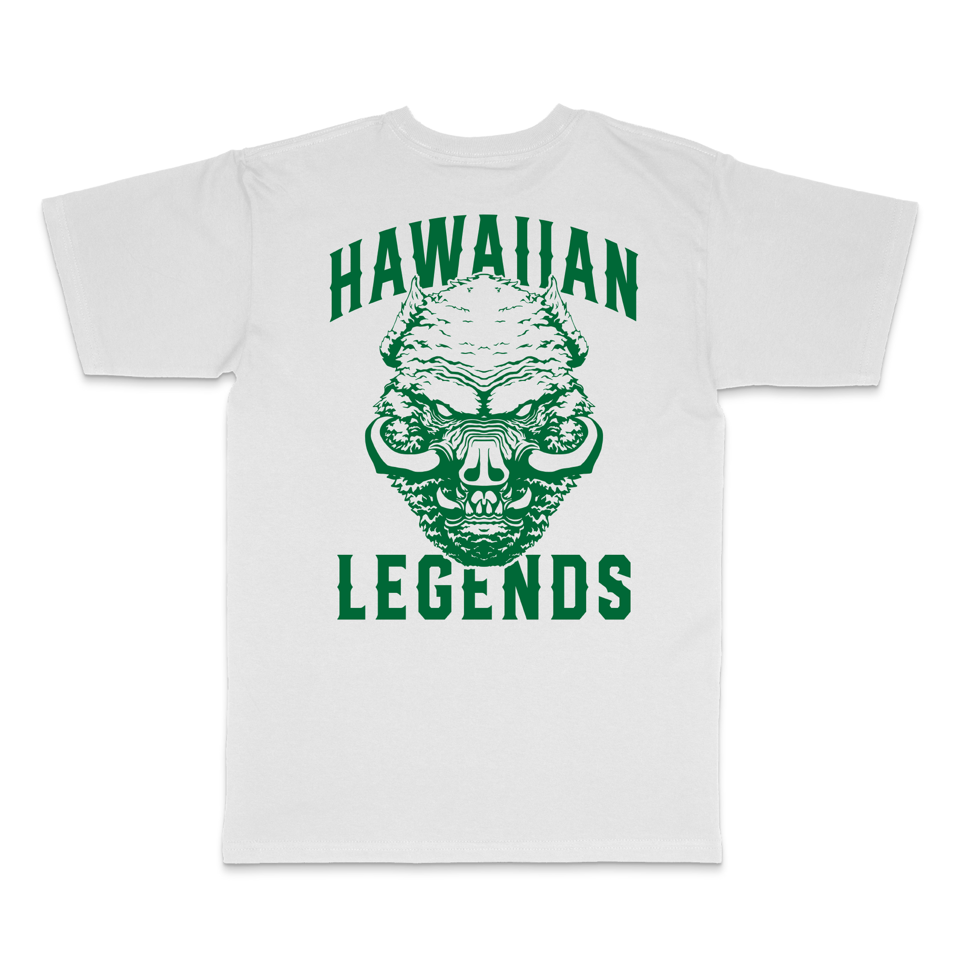 GREEN KAMAPUA'A TEE - WHITE – Red Rooster Designs